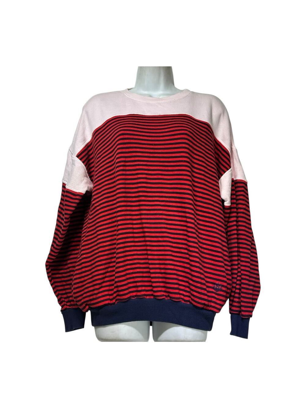 Posh by Princess Cruises women’s striped red blue Pink pullover sweatshirt M